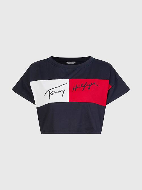 Stroje Kąpielowe Tommy Hilfiger Colour-Blocked Cropped Damskie Niebieskie | TH058IMC