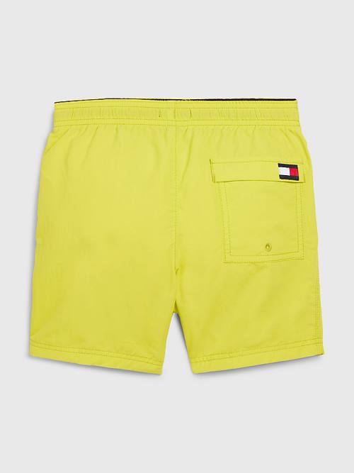 Stroje Kąpielowe Tommy Hilfiger Colour-Blocked Mid Length Shorts Chłopięce Żółte | TH132BMI