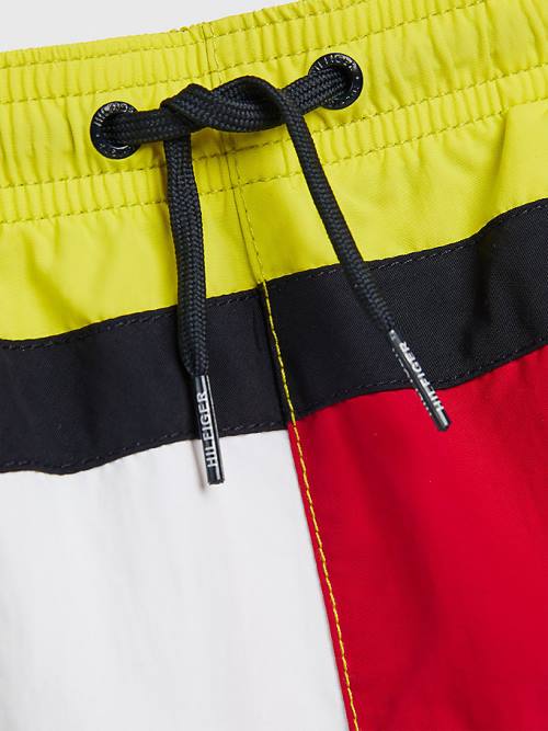 Stroje Kąpielowe Tommy Hilfiger Colour-Blocked Mid Length Shorts Chłopięce Żółte | TH132BMI