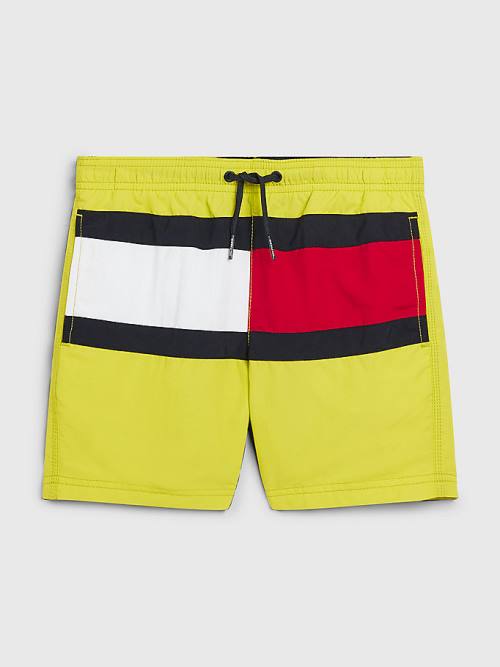 Stroje Kąpielowe Tommy Hilfiger Colour-Blocked Mid Length Shorts Chłopięce Żółte | TH132BMI