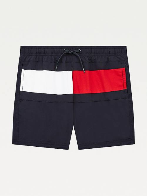 Stroje Kąpielowe Tommy Hilfiger Colour-Blocked Mid Length Shorts Chłopięce Niebieskie | TH748QGM