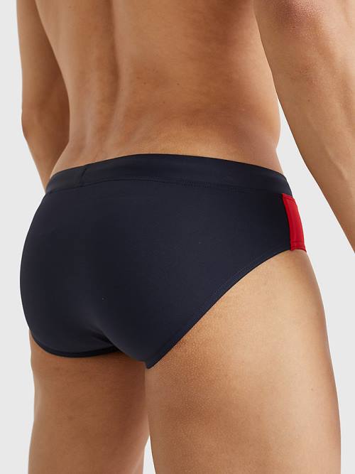 Stroje Kąpielowe Tommy Hilfiger Colour-Blocked Drawstring Briefs Męskie Niebieskie | TH758QPG