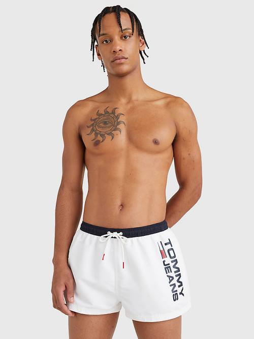 Stroje Kąpielowe Tommy Hilfiger Contrast Pocket Krótkie Length Shorts Męskie Białe | TH506VBY