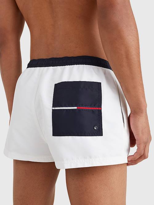 Stroje Kąpielowe Tommy Hilfiger Contrast Pocket Krótkie Length Shorts Męskie Białe | TH506VBY