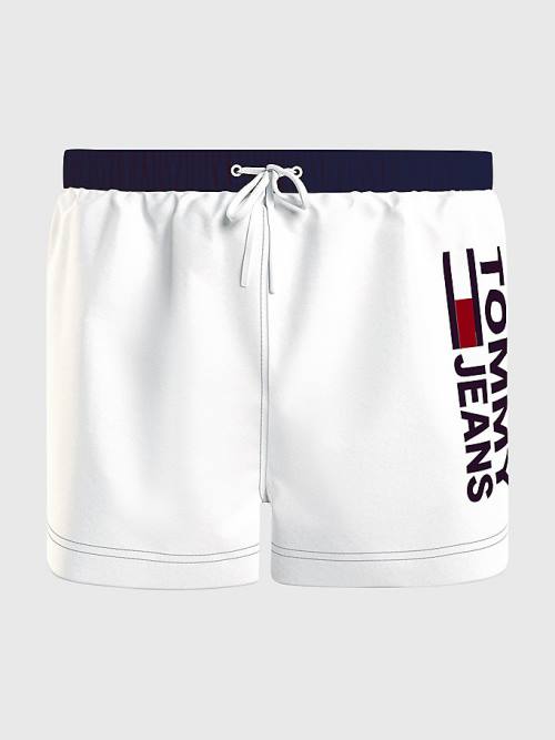 Stroje Kąpielowe Tommy Hilfiger Contrast Pocket Krótkie Length Shorts Męskie Białe | TH506VBY