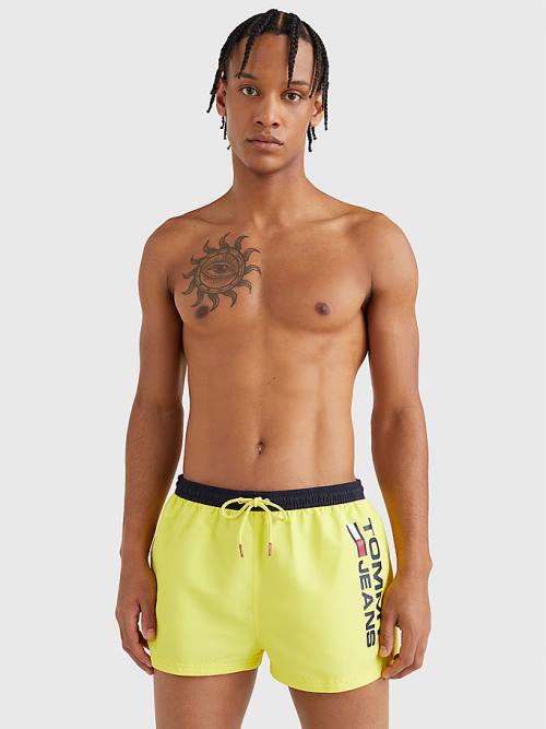 Stroje Kąpielowe Tommy Hilfiger Contrast Pocket Krótkie Length Shorts Męskie Żółte | TH769ACM