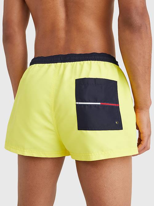 Stroje Kąpielowe Tommy Hilfiger Contrast Pocket Krótkie Length Shorts Męskie Żółte | TH769ACM