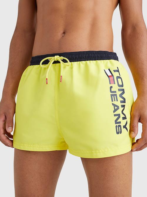 Stroje Kąpielowe Tommy Hilfiger Contrast Pocket Krótkie Length Shorts Męskie Żółte | TH769ACM