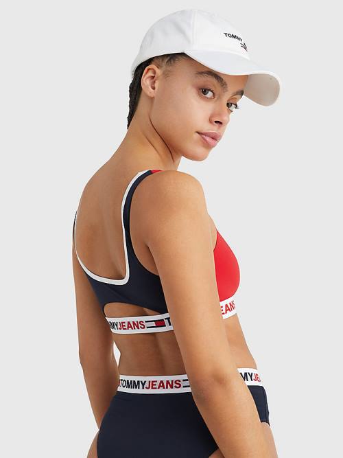 Stroje Kąpielowe Tommy Hilfiger Cutout Detail Bikini Bralette Damskie Czerwone | TH832NUP