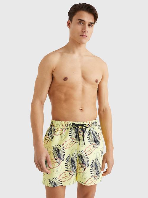 Stroje Kąpielowe Tommy Hilfiger Drawstring Mid Length Shorts Męskie Żółte | TH160ZDC