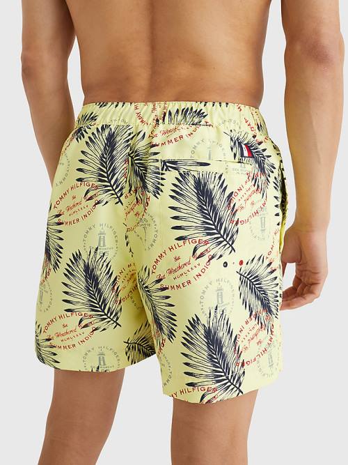 Stroje Kąpielowe Tommy Hilfiger Drawstring Mid Length Shorts Męskie Żółte | TH160ZDC