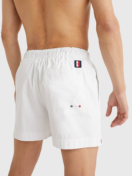 Stroje Kąpielowe Tommy Hilfiger Drawstring Mid Length Shorts Męskie Białe | TH164BPN