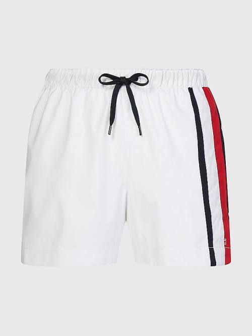 Stroje Kąpielowe Tommy Hilfiger Drawstring Mid Length Shorts Męskie Białe | TH164BPN