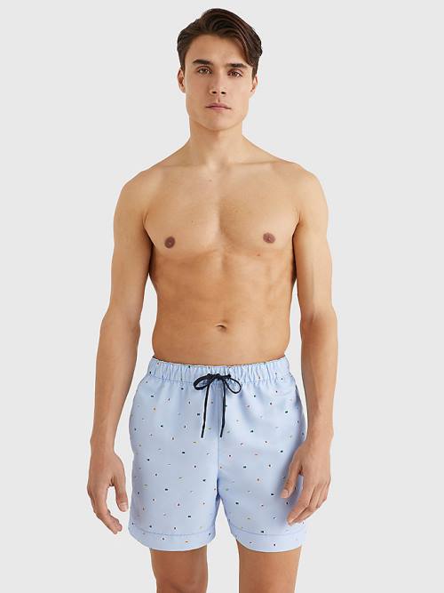 Stroje Kąpielowe Tommy Hilfiger Drawstring Mid Length Shorts Męskie Niebieskie | TH503KEU