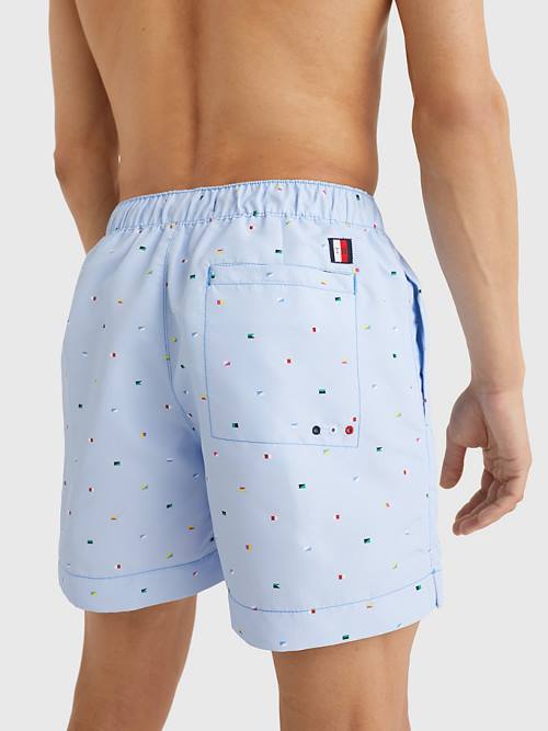 Stroje Kąpielowe Tommy Hilfiger Drawstring Mid Length Shorts Męskie Niebieskie | TH503KEU