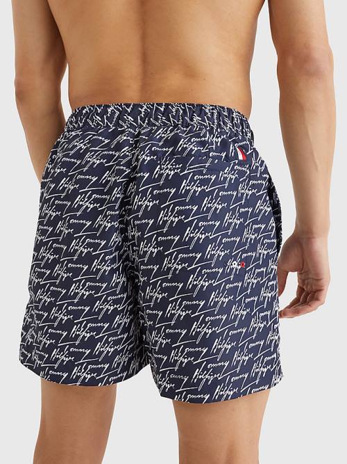 Stroje Kąpielowe Tommy Hilfiger Drawstring Mid Length Shorts Męskie Niebieskie | TH603WOM