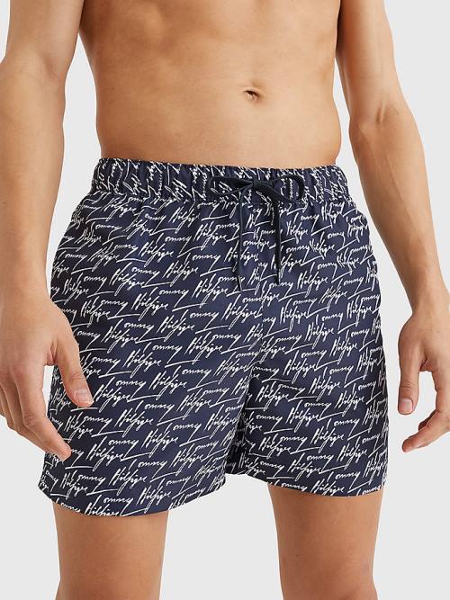 Stroje Kąpielowe Tommy Hilfiger Drawstring Mid Length Shorts Męskie Niebieskie | TH603WOM