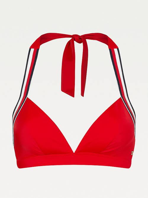 Stroje Kąpielowe Tommy Hilfiger Fixed Triangle Bikini Top Damskie Czerwone | TH746PAV