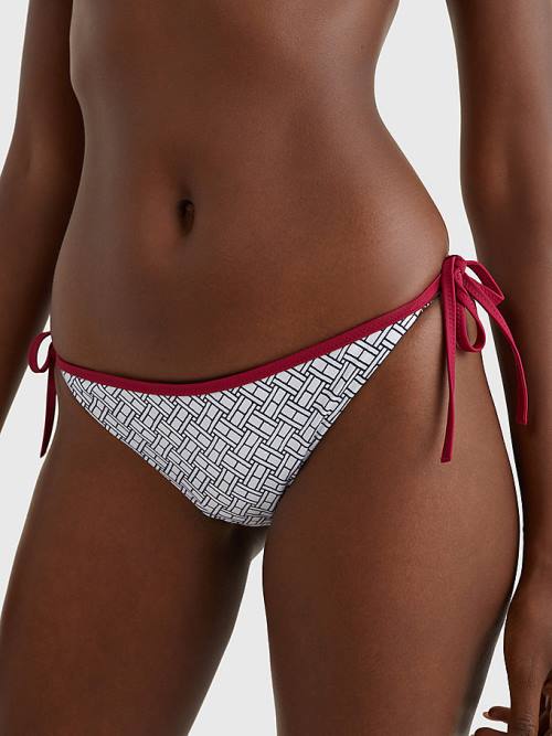 Stroje Kąpielowe Tommy Hilfiger Flag Side Tie Bikini Bottoms Damskie Białe | TH524PMG