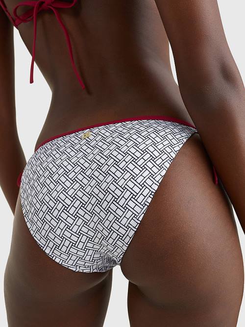 Stroje Kąpielowe Tommy Hilfiger Flag Side Tie Bikini Bottoms Damskie Białe | TH524PMG