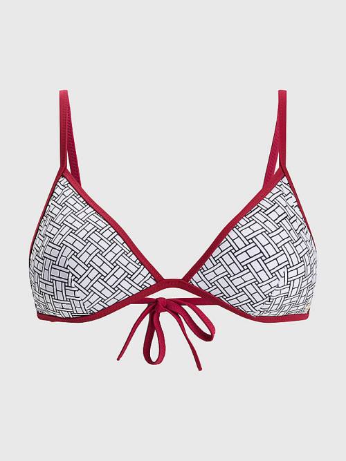 Stroje Kąpielowe Tommy Hilfiger Flag Triangle Bikini Top Damskie Białe | TH247ZBA