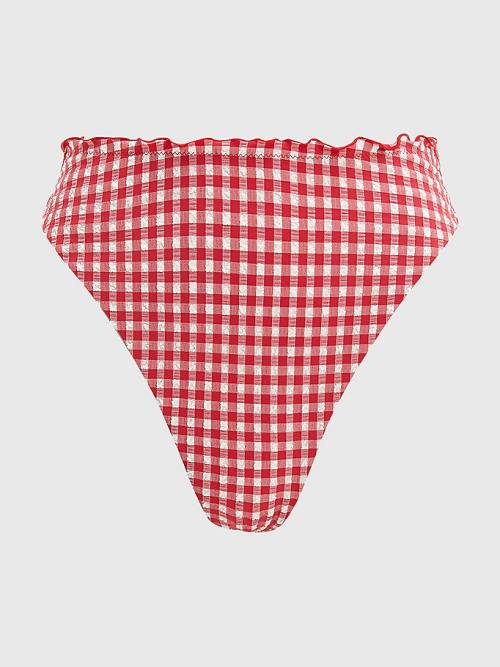 Stroje Kąpielowe Tommy Hilfiger Gingham Cheeky Fit Bikini Bottoms Damskie Czerwone | TH682WZR