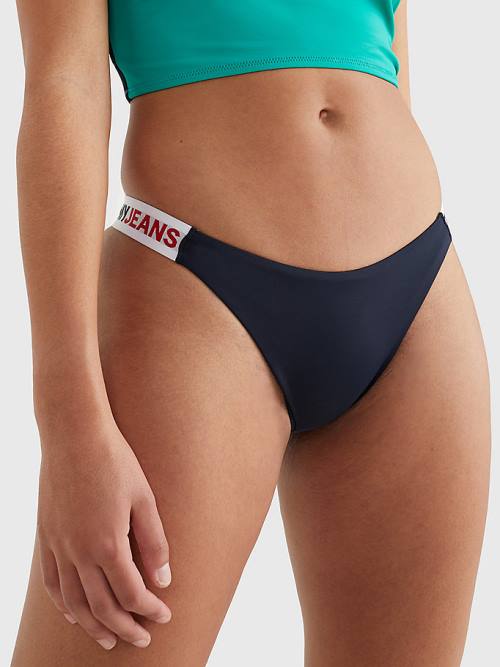 Stroje Kąpielowe Tommy Hilfiger High Leg Cheeky Bikini Bottoms Damskie Zielone | TH096YAQ