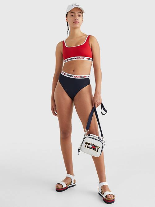 Stroje Kąpielowe Tommy Hilfiger High Stanem Cheeky Bikini Bottoms Damskie Niebieskie | TH089IXV