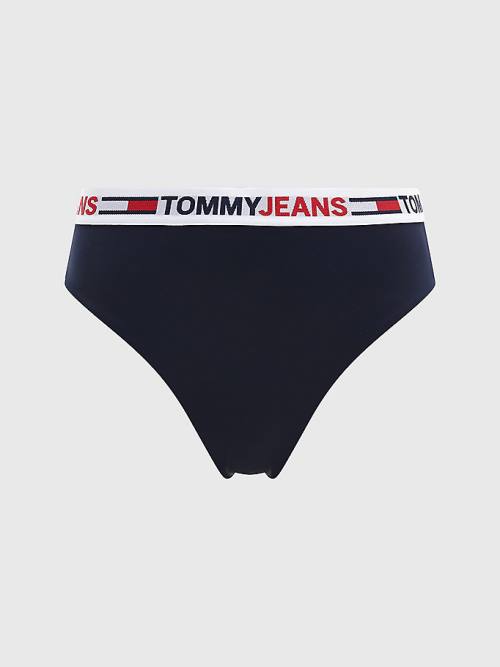 Stroje Kąpielowe Tommy Hilfiger High Stanem Cheeky Bikini Bottoms Damskie Niebieskie | TH089IXV