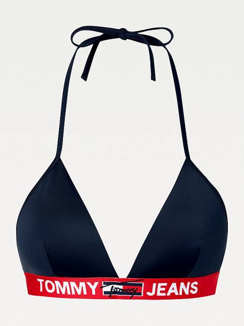 Stroje Kąpielowe Tommy Hilfiger Logo Underband Triangle Bikini Top Damskie Niebieskie | TH093KBS