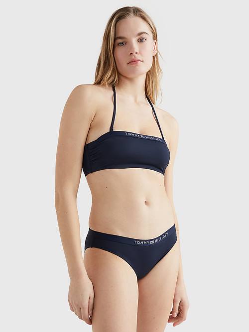 Stroje Kąpielowe Tommy Hilfiger Logo Waistband Klasyczne Bikini Bottoms Damskie Niebieskie | TH045YRQ