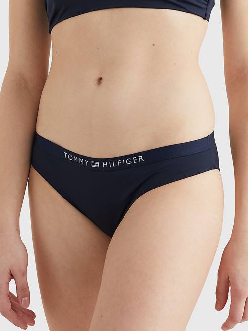 Stroje Kąpielowe Tommy Hilfiger Logo Waistband Klasyczne Bikini Bottoms Damskie Niebieskie | TH045YRQ