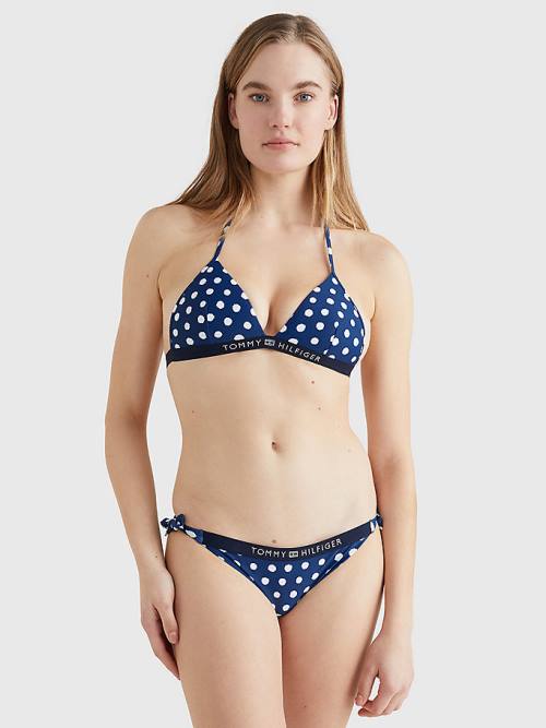 Stroje Kąpielowe Tommy Hilfiger Logo Waistband Cheeky Fit Bikini Bottoms Damskie Niebieskie | TH134HMP