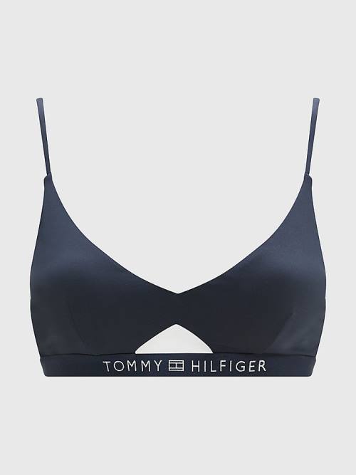 Stroje Kąpielowe Tommy Hilfiger Logo Waistband Bikini Bralette Damskie Niebieskie | TH250UWM