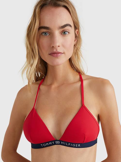 Stroje Kąpielowe Tommy Hilfiger Logo Waistband Triangle Bikini Top Damskie Czerwone | TH395IUA