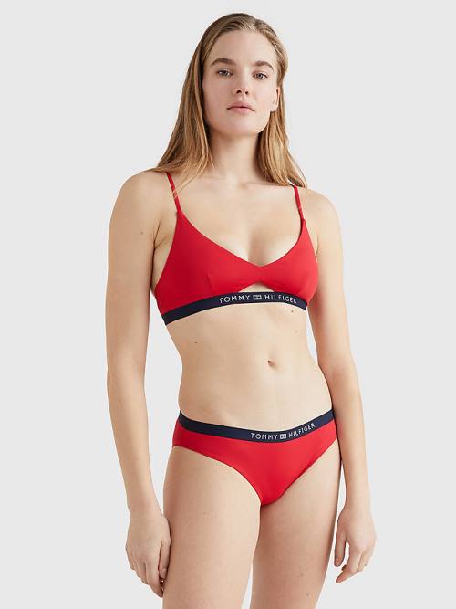 Stroje Kąpielowe Tommy Hilfiger Logo Waistband Klasyczne Bikini Bottoms Damskie Czerwone | TH496VPA