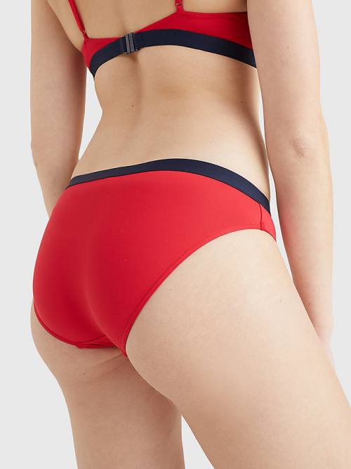 Stroje Kąpielowe Tommy Hilfiger Logo Waistband Klasyczne Bikini Bottoms Damskie Czerwone | TH496VPA