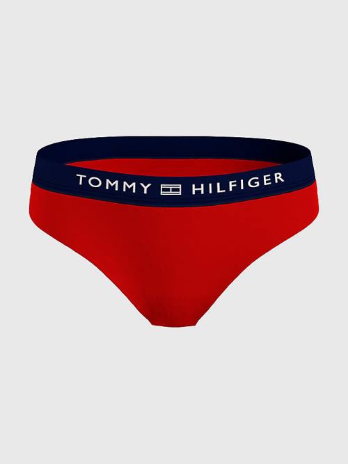 Stroje Kąpielowe Tommy Hilfiger Logo Waistband Klasyczne Bikini Bottoms Damskie Czerwone | TH496VPA