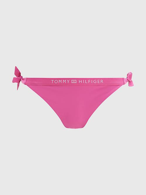 Stroje Kąpielowe Tommy Hilfiger Logo Waistband Cheeky Fit Bikini Bottoms Damskie Różowe | TH724ZGL