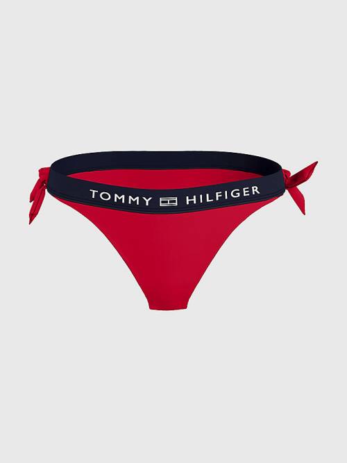 Stroje Kąpielowe Tommy Hilfiger Logo Waistband Cheeky Fit Bikini Bottoms Damskie Czerwone | TH743BAC