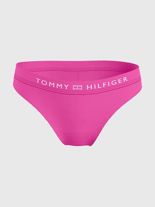 Stroje Kąpielowe Tommy Hilfiger Logo Waistband Brazilian Bikini Bottoms Damskie Różowe | TH827VLT