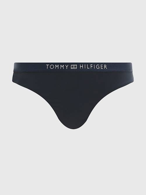 Stroje Kąpielowe Tommy Hilfiger Logo Waistband Brazilian Bikini Bottoms Damskie Niebieskie | TH906NKS