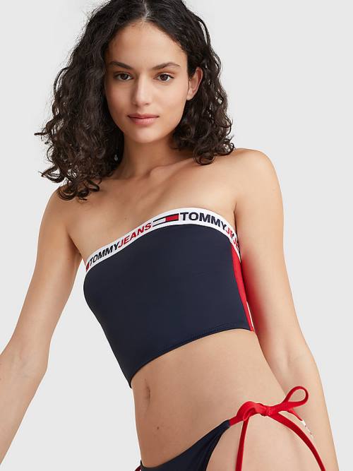 Stroje Kąpielowe Tommy Hilfiger Longline Bandeau Bikini Top Damskie Niebieskie | TH768ARJ