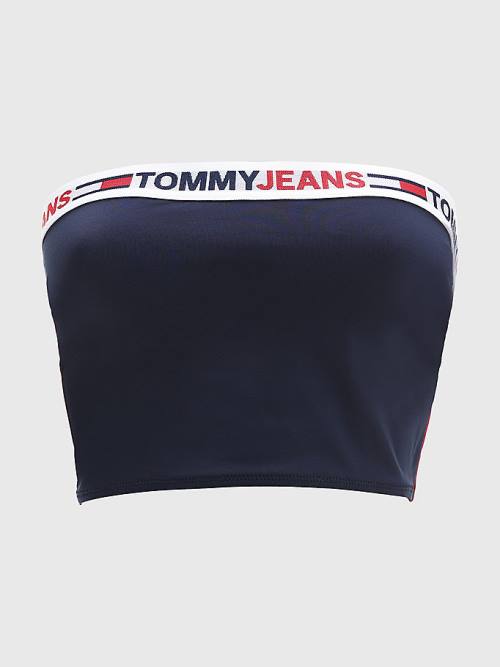 Stroje Kąpielowe Tommy Hilfiger Longline Bandeau Bikini Top Damskie Niebieskie | TH768ARJ