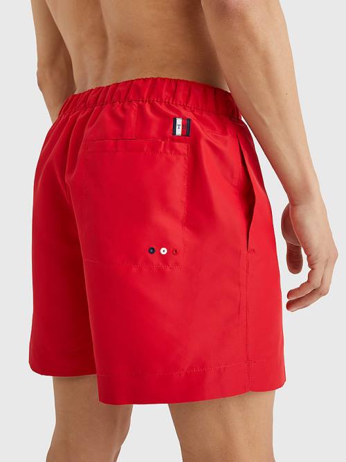 Stroje Kąpielowe Tommy Hilfiger Mid Length Signature Logo Shorts Męskie Czerwone | TH625XNK