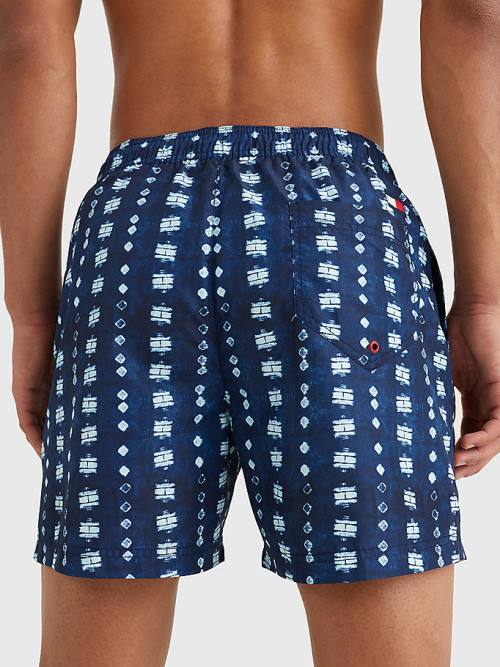 Stroje Kąpielowe Tommy Hilfiger Print Drawstring Mid Length Shorts Męskie Niebieskie | TH926HOV