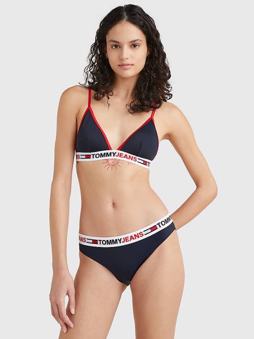 Stroje Kąpielowe Tommy Hilfiger Repeat Logo Klasyczne Bikini Bottoms Damskie Niebieskie | TH097BWR