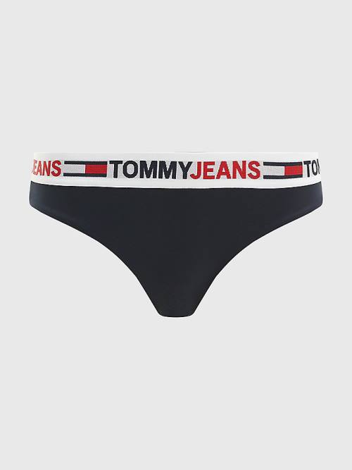 Stroje Kąpielowe Tommy Hilfiger Repeat Logo Klasyczne Bikini Bottoms Damskie Niebieskie | TH097BWR