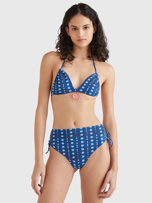 Stroje Kąpielowe Tommy Hilfiger Shibori Ruched Bikini Bottoms Damskie Niebieskie | TH058TZJ