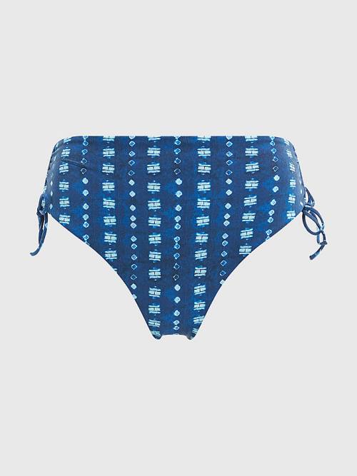 Stroje Kąpielowe Tommy Hilfiger Shibori Ruched Bikini Bottoms Damskie Niebieskie | TH058TZJ